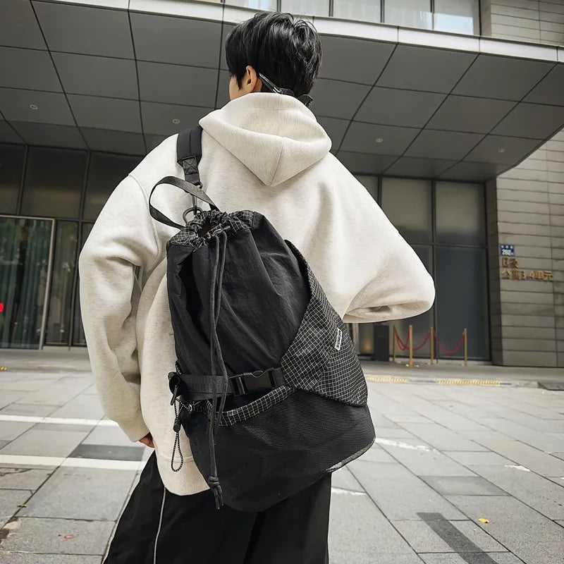 Two Tone Drawstring Backpack , - Streetwear Bag - Slick Street