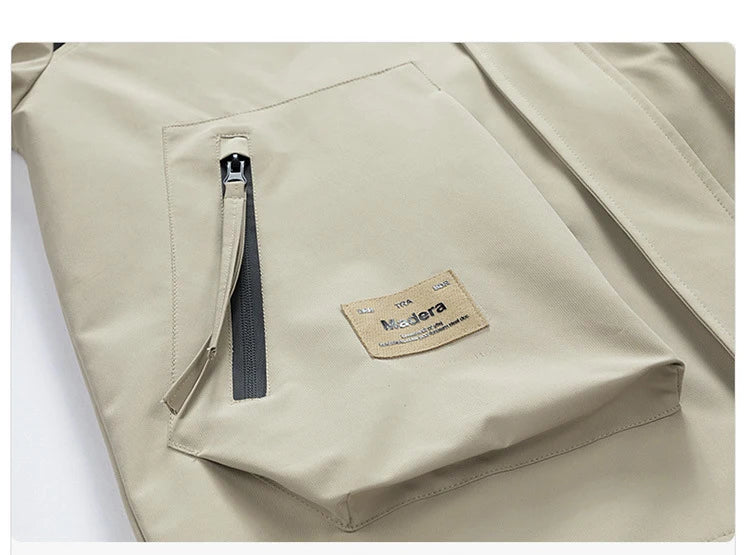 High Neck Two Tone Cargo Bomber Jacket ,  - Streetwear Jacket - Slick Street