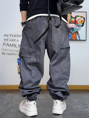 Plain Color Elastic Ankle Length Pants , - Streetwear Pants - Slick Street