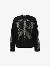 Skeleton B-Heart Graphic Sweatshirt black, S - Streetwear Sweatshirts - Slick Street