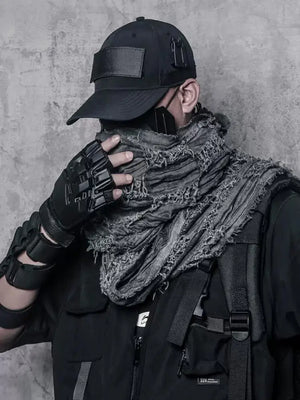 Ripped Design Round Neck Scarf , - Streetwear Accessories - Slick Street