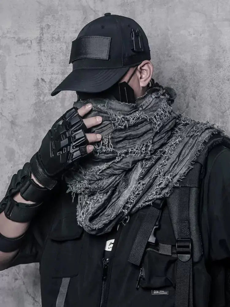 Ripped Design Round Neck Scarf , - Streetwear Accessories - Slick Street