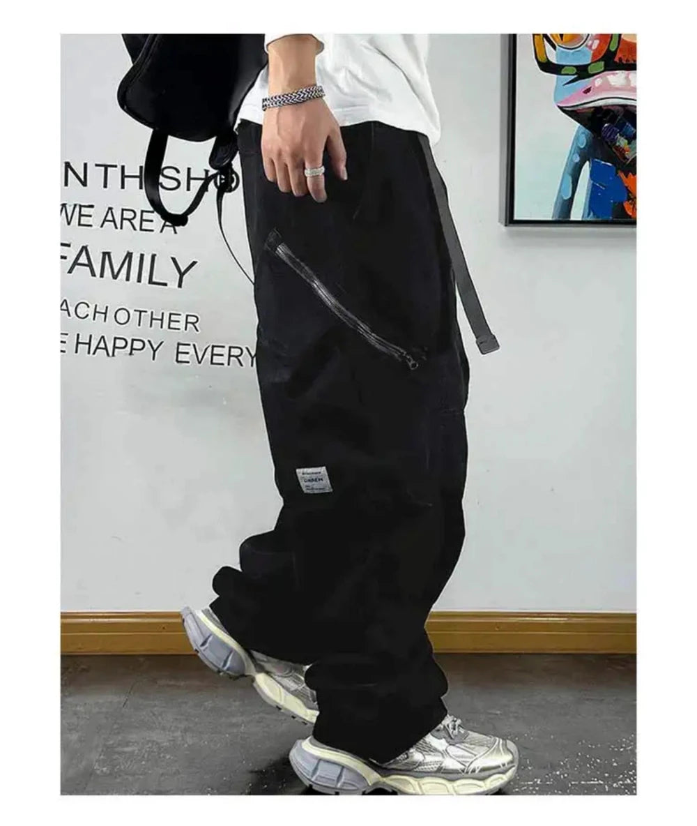 Multi-Pocket Cargo Baggy Pants , - Streetwear Pants - Slick Street