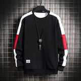 Color Block Reglan Long Sleeve Sweatshirt Black, XS - Streetwear Sweatshirts - Slick Street