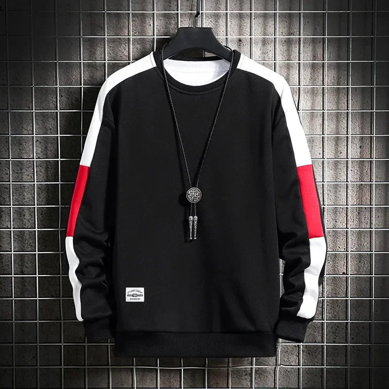 Color Block Reglan Long Sleeve Sweatshirt Black, XS - Streetwear Sweatshirts - Slick Street