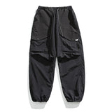 Waterproof Nylon Cargo Pants Black, XXL - Streetwear Cargo Pants - Slick Street