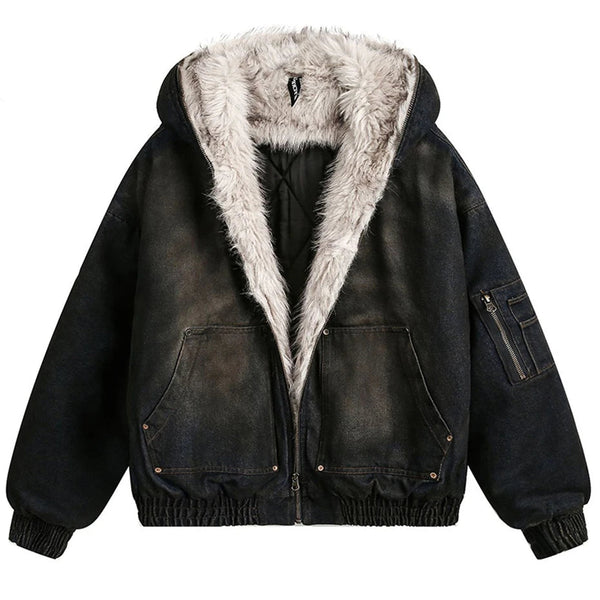 Coal Black Denim Zipper Sleeve Jacket Black, S - Streetwear Jacket - Slick Street