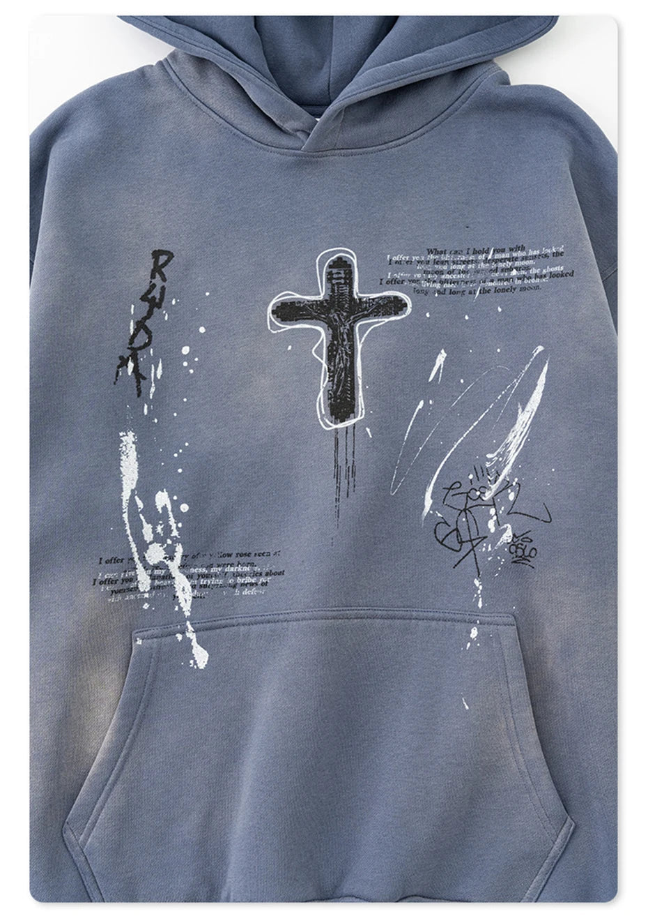 Crucifix Cross Graphic Pullover Hoodie , - Streetwear Hoodie - Slick Street