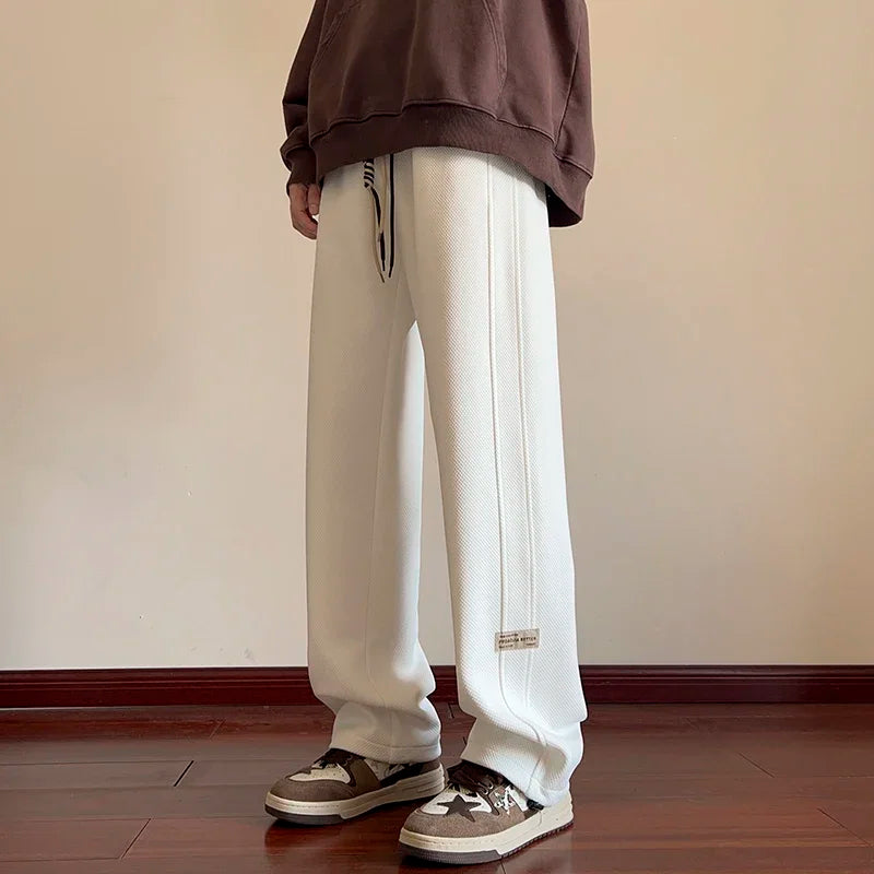 Straight Leg Corduroy Baggy Pant XS, White - Streetwear Pants - Slick Street