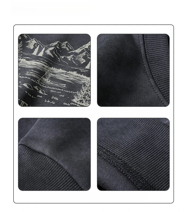Gray Color Mountain Valley Design Sweater , - Streetwear Sweater - Slick Street