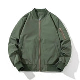 Plain Color With Kangaroo Pocket Jacket Army Green, XS - Streetwear Jacket - Slick Street