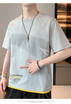 Falling Star Short Sleeves Loose T-Shirt , - Streetwear T-Shirts - Slick Street