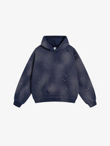 Iso Splash Abstract Oversized Pullover Hoodie Blue, XS - Streetwear Hoodie - Slick Street
