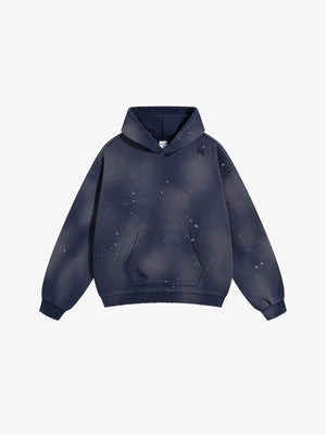 Iso Splash Abstract Oversized Pullover Hoodie Blue, XS - Streetwear Hoodie - Slick Street