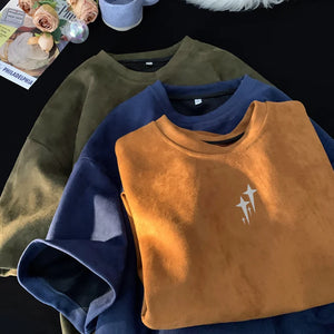 Knobby Star Graphic Crew Neck T-Shirt , - Streetwear T-Shirts - Slick Street