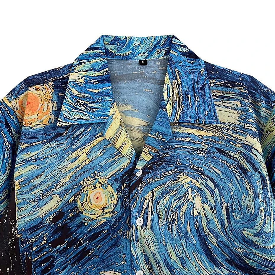 Vintage The Starry Night Graphic Shirt , - Streetwear Shirt - Slick Street