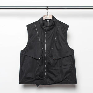 Dark Crow Sleeveless Zipper Vest Black, M - Streetwear Vest - Slick Street