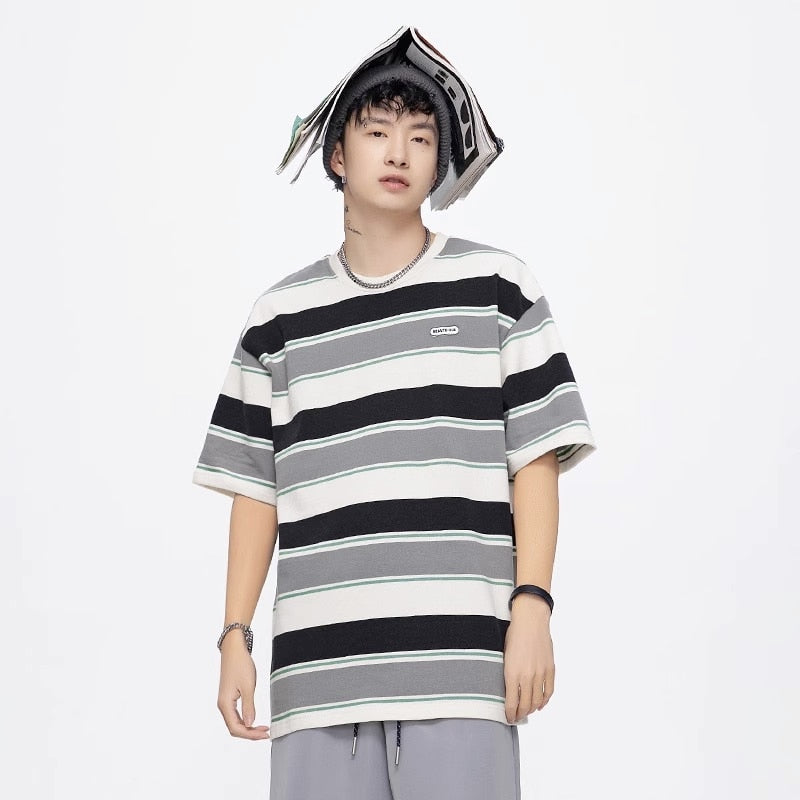BEAUTE-OUS Varied Color Stripe T-Shirt ,  - Streetwear T-Shirt - Slick Street