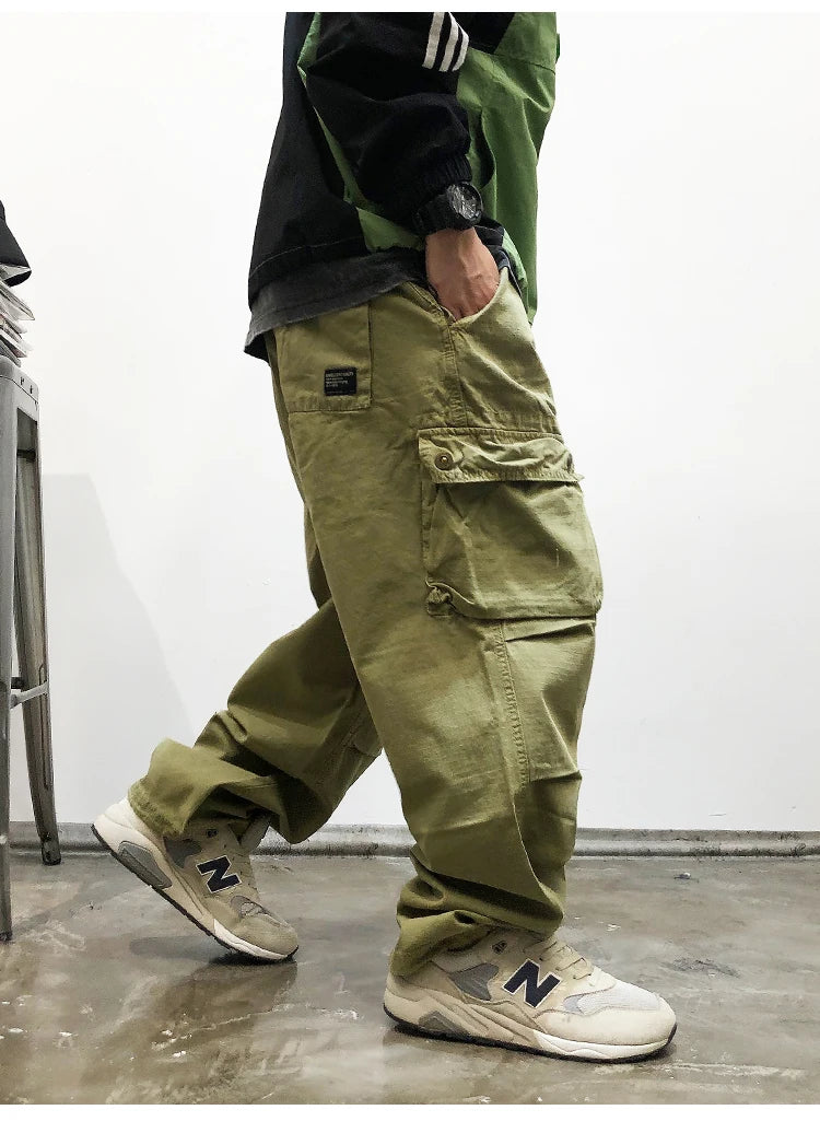 Tactical Straight Leg Elastic Waist Pants , - Streetwear Pants - Slick Street