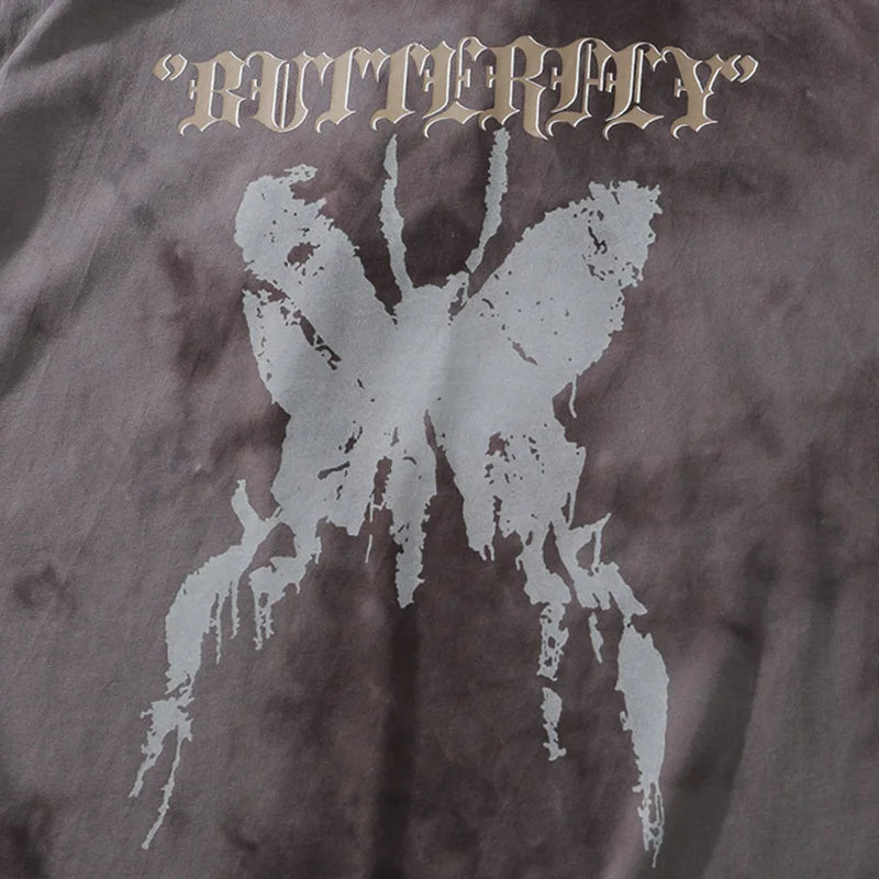 Tie Die Butterfly Graphic Loose T-Shirt ,  - Streetwear T-Shirt - Slick Street