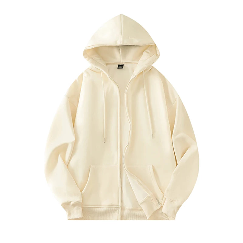 Drawstring Loose Fit Hoodie Beige, XS - Streetwear Hoodie - Slick Street