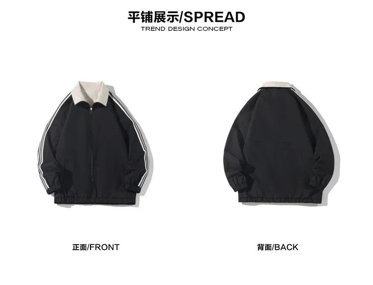 ジャケット・アウター Used reversible jacket street chic Color Block Reversible Zipper Jacket – Slick Street