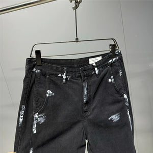 Ebony Black Splash Paint Style Pants , - Streetwear Pants - Slick Street