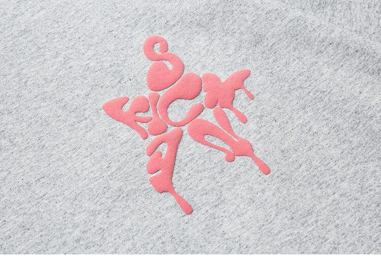 Star Shape Melting Letter Graphic T-Shirt , - Streetwear T-Shirts - Slick Street