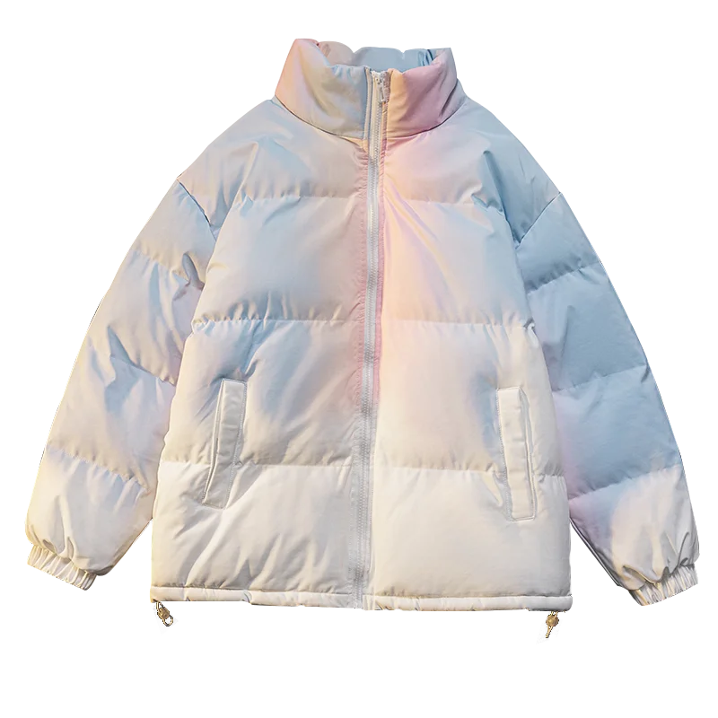 Gradient Yarn Padded Jacket Pink, XXS - Streetwear Jacket - Slick Street