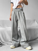 Y2k Wide leg Lantern Pants Gray, S - Streetwear Pants - Slick Street