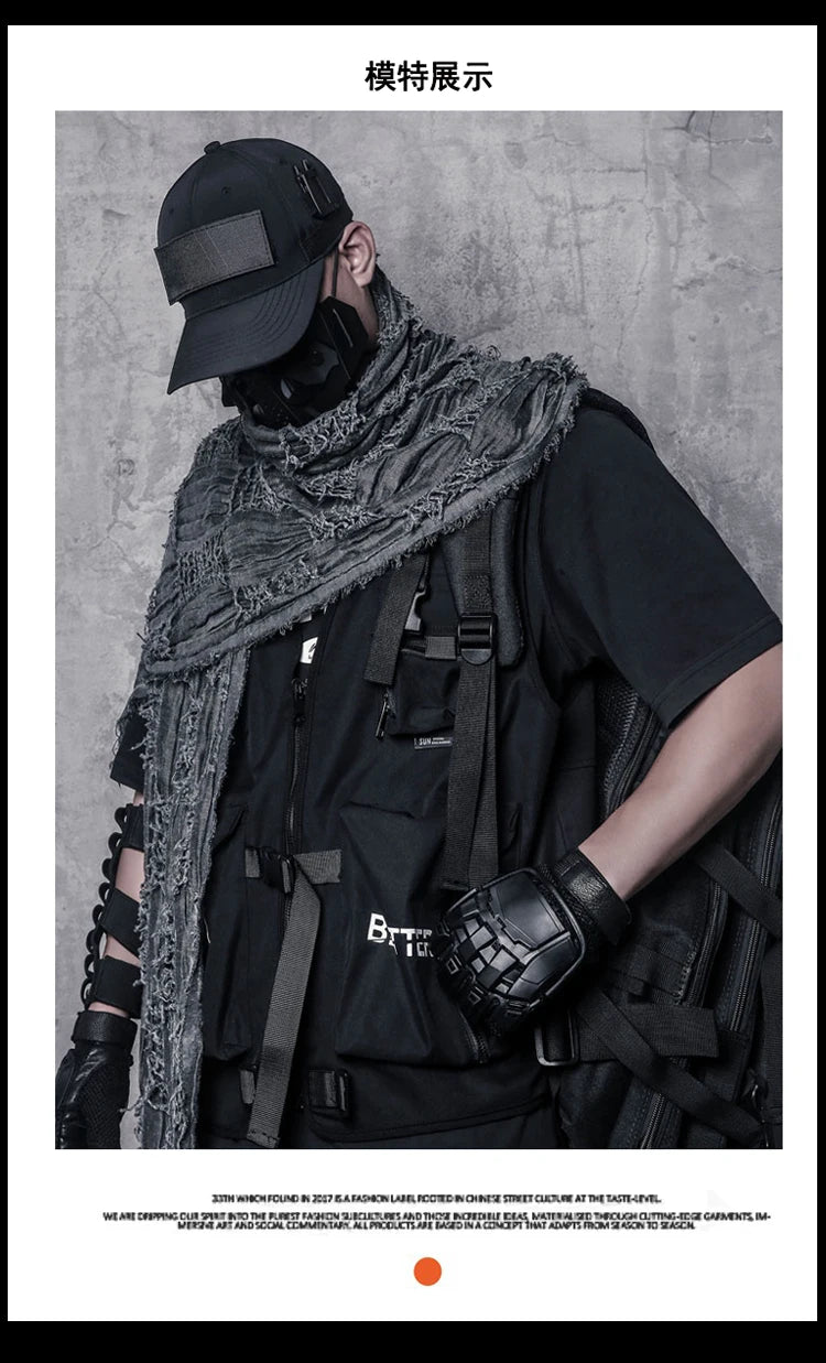 Ripped Design Round Neck Scarf , - Streetwear Accessories - Slick Street