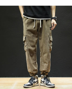Straight Fit Elastic Ankle Length Pants ,  - Streetwear Pants - Slick Street