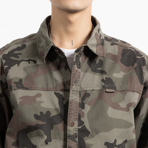Classic Safari Camo Style Patch Pocket Jacket ,  - Streetwear Jacket - Slick Street