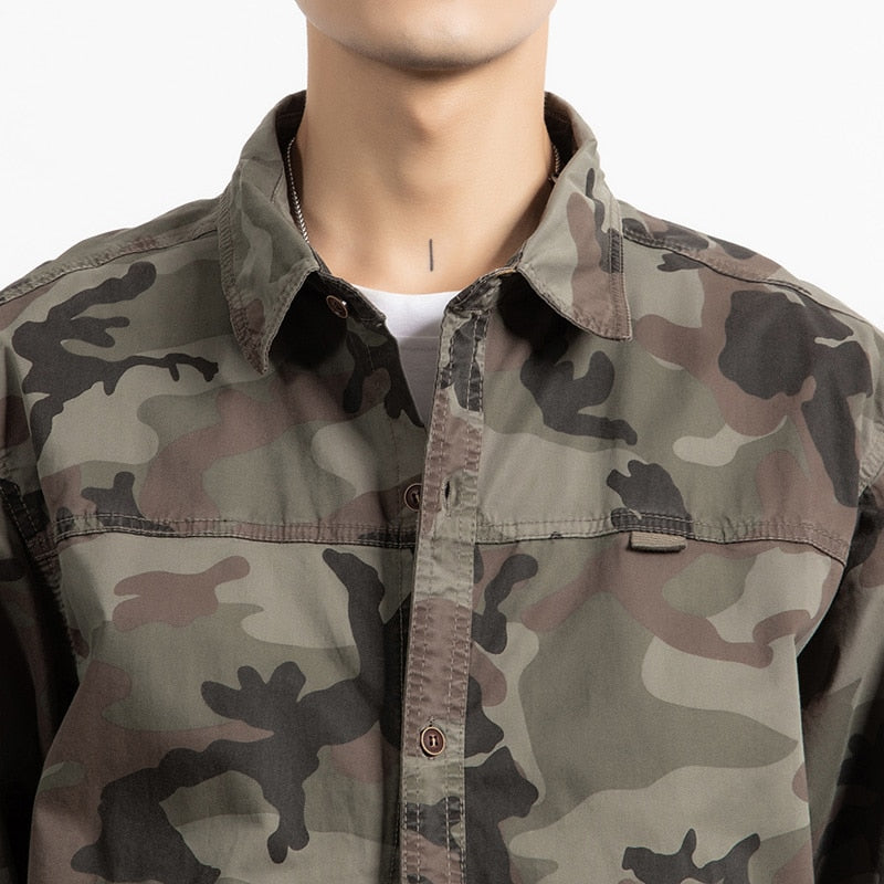 Classic Safari Camo Style Patch Pocket Jacket ,  - Streetwear Jacket - Slick Street