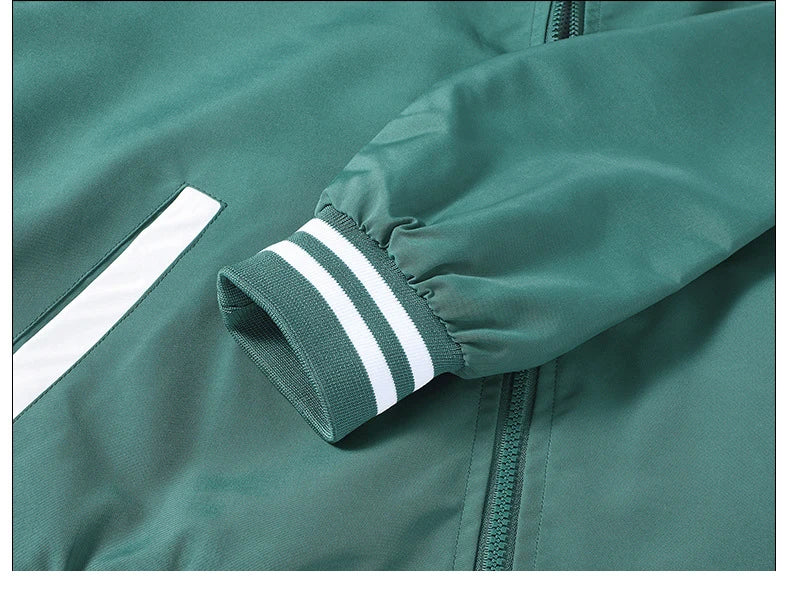 Joint Varsity Stripe Sleeve And Collar Jacket ,  - Streetwear Jacket - Slick Street