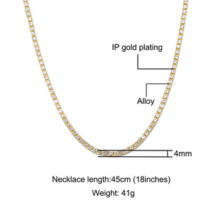 Crystal Rhinestone Tennis Necklace ,  - Streetwear Necklace - Slick Street