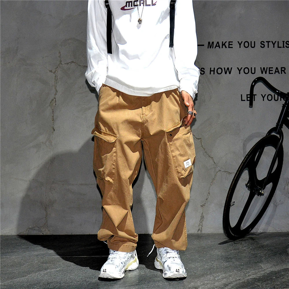 Ankle Length Baggy Cargo Pants , - Streetwear Pants - Slick Street