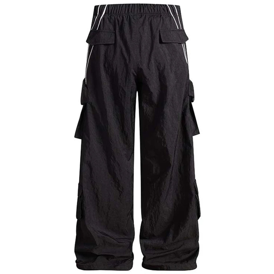 Baggy Stripe Cargo Joggers , - Streetwear - Slick Street