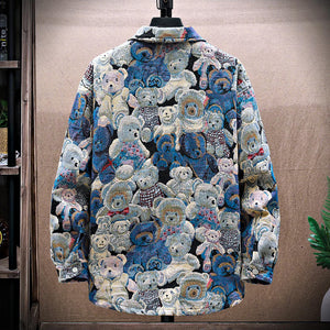Teddy Bear Jacquard Jacket , - Streetwear Jackets - Slick Street
