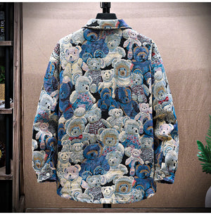 Teddy Bear Jacquard Jacket , - Streetwear Jackets - Slick Street