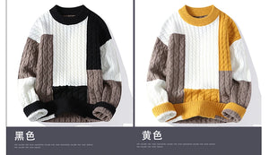 Chunky Twist Color Block Sweater , - Streetwear Sweater - Slick Street