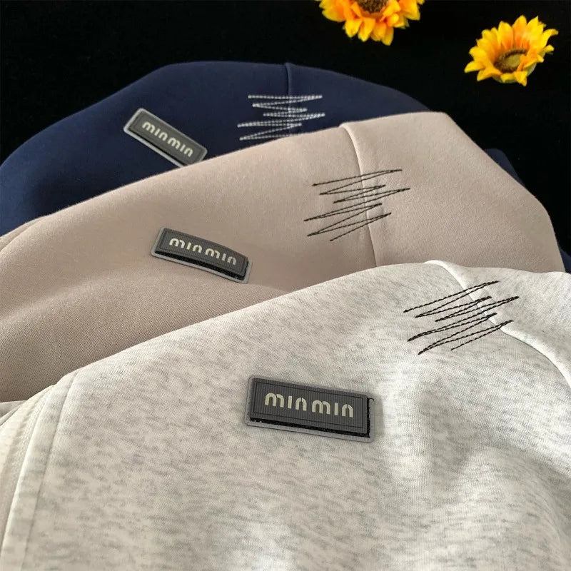 Plain Color Zip-up Loose Hoodie , - Streetwear Hoodie - Slick Street