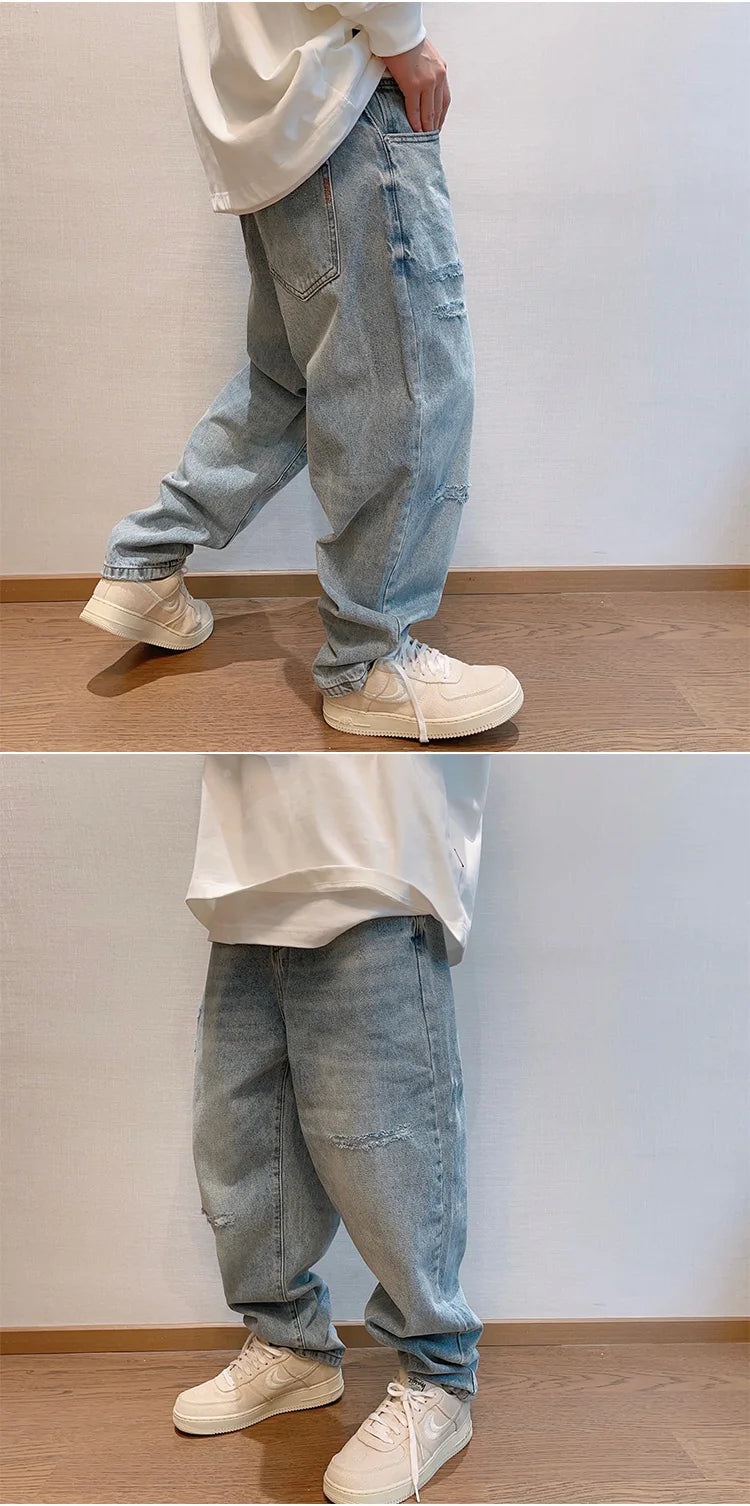 Denim Ripped Coin Pocket Jeans , - Streetwear Jeans - Slick Street