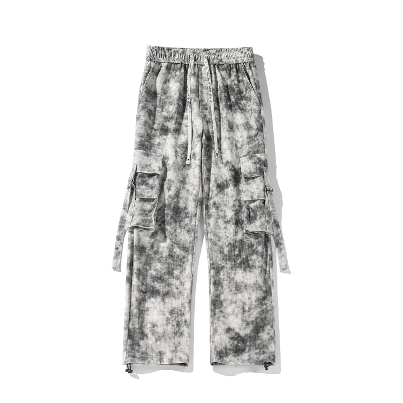 Tie Dye Large Size Pockets Pants , - Streetwear Pants - Slick Street