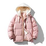 Two Tone Elegant Padded Jacket Pink, M - Streetwear Jacket - Slick Street