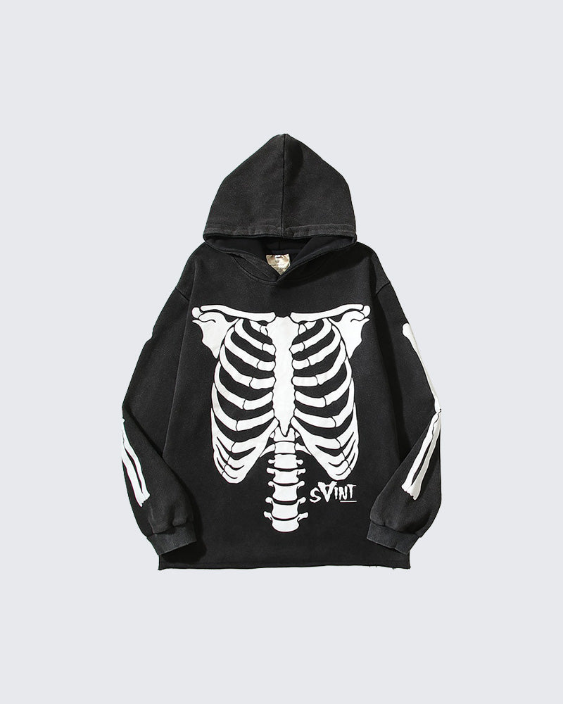 Saint Skeleton Hoodie , - Streetwear Hoodie - Slick Street