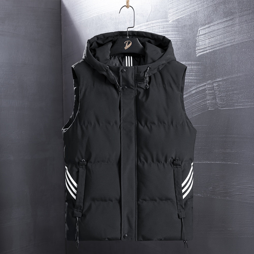 Padded Striped Vest Sleeveless Jacket ,  - Streetwear Jacket - Slick Street
