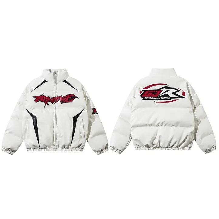 Slick 'Rampage' Puffer Jacket White, S - Streetwear Jacket - Slick Street