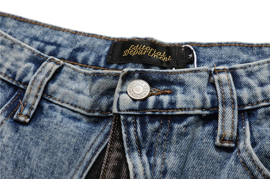 Star Denim Shorts , - Streetwear Shorts - Slick Street