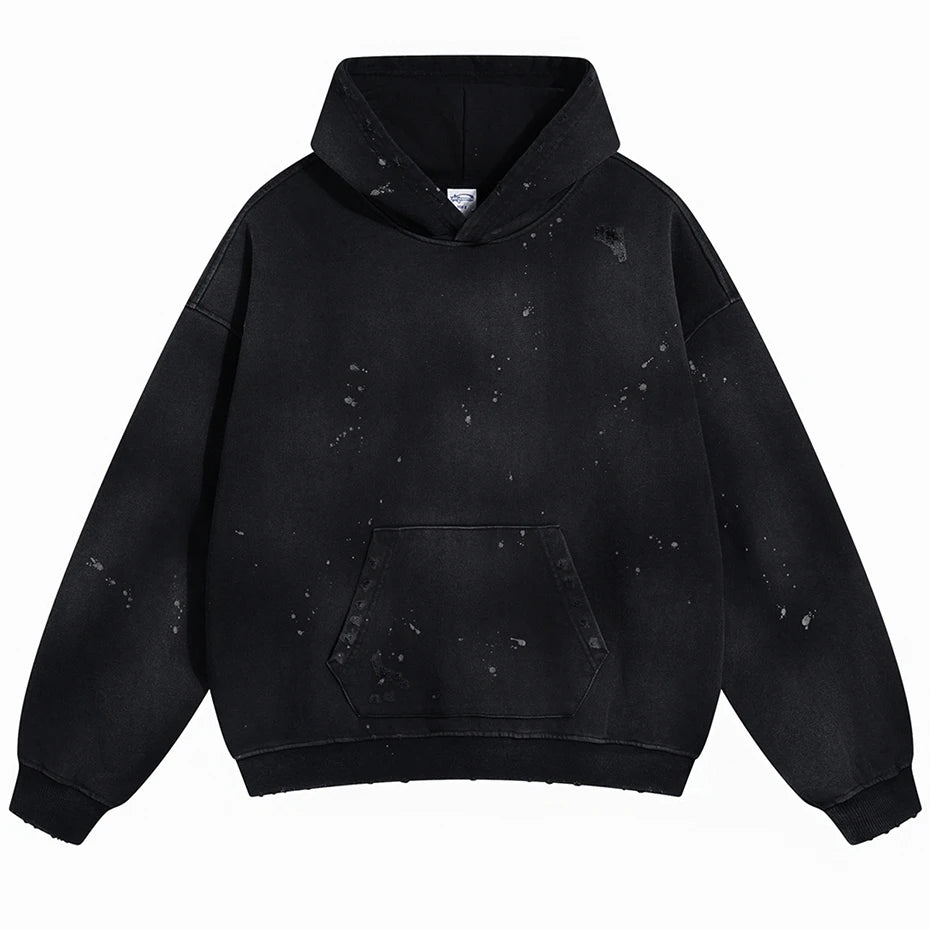 Iso Splash Abstract Pullover Hoodie Black, S - Streetwear Hoodie - Slick Street